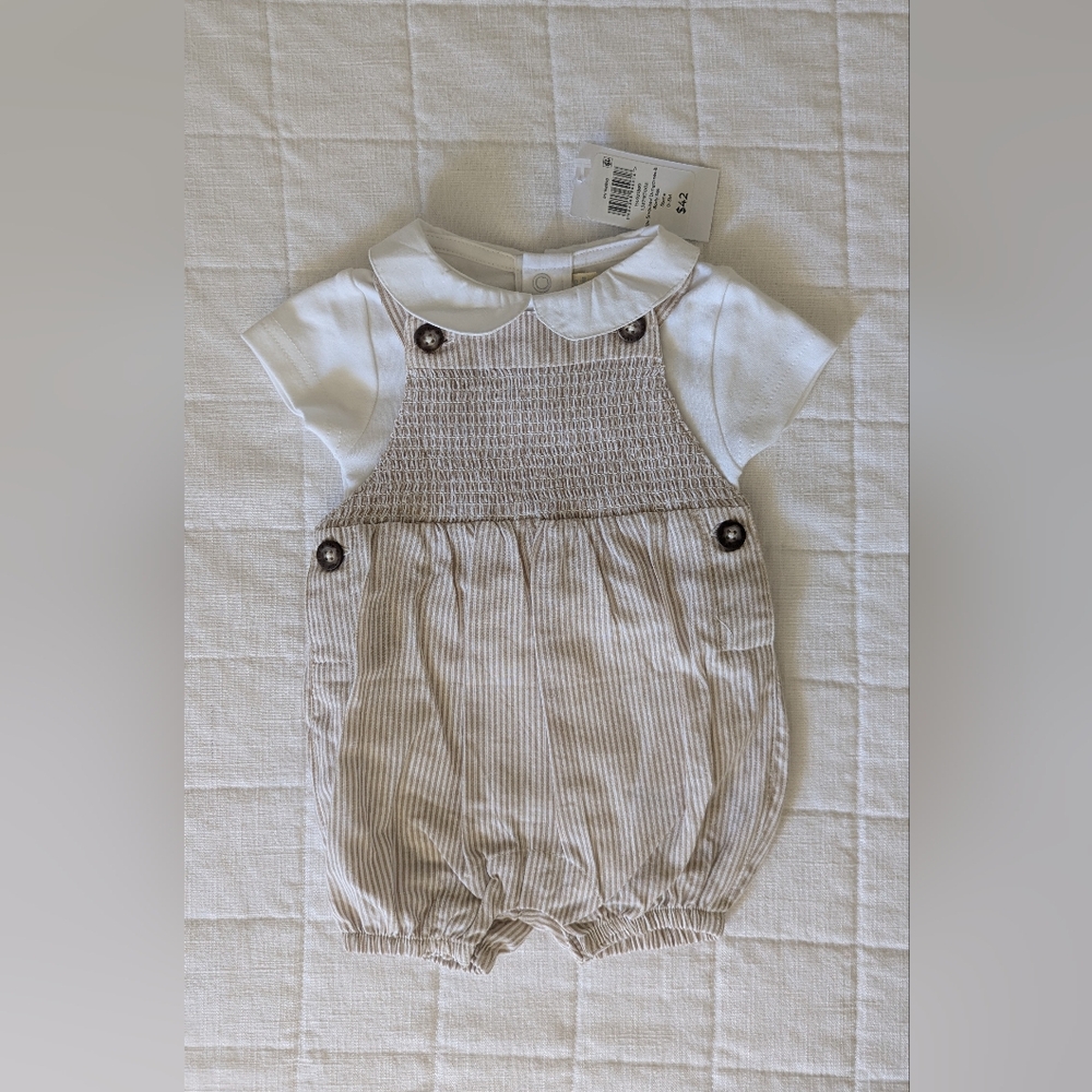 NWT Jojo Maman Bébé Baby Overalls With Shirt Set